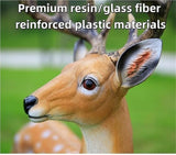 Garden Ornament, Resin Sika Deer Sculpture, Outdoor Garden Crafts Statue Ornament, Simulation Deer Decor Statue for Park, Lawn(25.6x18.5x6.3in)