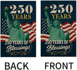 CANTENDO 250th Anniversary USA Patriotic Flag Double Sided Flax Statue of Liberty DesignTheme 1776-2026 Semiquincentennial Outdoor Yard Decorative Flags Banner(12"x 18"）