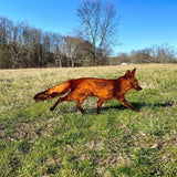 Toddmomy Fox Garden Sign Metal Animal Yard Stake Outdoor Decorative Lawn Ornament with Hollow Window Design for Patio and Courtyard