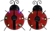 Solar Ladybug Lights Metal Garden Decor for Outside Cute Ladybugs Yard Art Lawn Ornaments Sculptures & Statues with Solar Lights Outdoor Fence Decoration for Patio