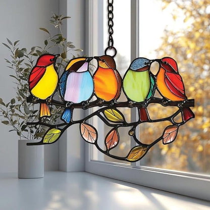 Colorful Bird Acrylic Suncatcher Window Hanging Yard Decor Home Office Decor Bird Lover Gift