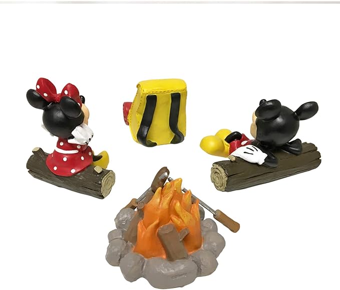 Disney Mickey and Minnie Mouse Camping Fairy Everyday Outdoor Garden Statue,s 4 inches Tall, Officially Licensed Disney Product