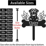 Personalized Rottweiler Dog Memorial Grave Marker Outdoor, Custom Metal Dog Grave Marker with Name & Year, Customized Pet Memorial Gifts for Loss of Dogs Rottweiler Burial Marker with Wings