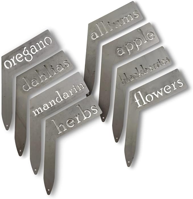 Planter Size Small Metal Garden Plant Vegetable Flower or Herb Markers 13.5 Inches Tall (nectarine, Raw, Unfinished Steel)