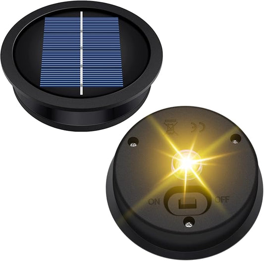 2 Pack Solar Light Replacement Tops(3.23 Inch Top, 2.83 Inch Bottom), Waterproof Replacement Solar Lantern Parts for Outdoor Hanging Lanterns DIY Table Lights Garden Patio Decor