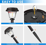 DERAYSION 8 Pack Solar Lights Outdoor, Stainless Steel Glass Solar Pathway Lights, Auto On/Off Long-Lasting Waterproof Garden Lights for Landscape, Path, Yard, Driveway, Walkway Decor (Warm White)