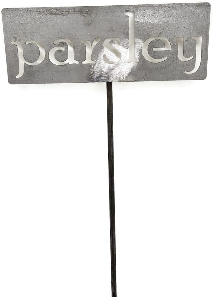 Classic Metal Garden Markers 19 Inches Tall (parsley, Raw, Unfinished Steel (will rust with time))