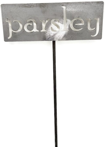 Classic Metal Garden Markers 19 Inches Tall (parsley, Raw, Unfinished Steel (will rust with time))