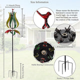 Stargarden Outdoor Wind Spinners, 13.7”Dia Metal Kinetic Wind Sculptures, Metal Yard Art Garden Decor(Multicolored)