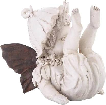 HI-LINE 9.25" Baby Fairy Falling Down Outdoor Garden Statue