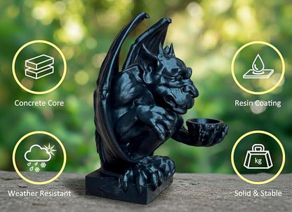 OLOMA Gargoyle Garden Statue for Outdoor Use Mythical Creature Sculpture Gothic Fantasy Decor Heavy Stone Statue with Protective Resin Coating Durable Decorative Accent for Landscape Design