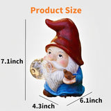 Garden Gnome Statue Solar Light Outdoor Decorations Gnome Figurine Light for Outdoor Patio Balcony Yard Porch Lawn for Women Mom Grandma Family Friend 6.10" D x 4.33" W x 7.09" H