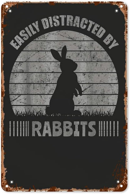 Patio Wall Decor Farmer Rabbit Vintage Signs Metal Club Indoor & Outdoor Wall Decor Cute,Funny,Inspiring Plaques For Home,Office,Yard,Bathroom 8X12inch
