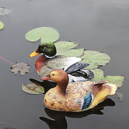 Akozon Pond Floating Duck Statue - Duck Sculpture for Garden, Pond, Pool Decor - Outdoor Ornament for Home, Office, and Fish Tanks (Fishery)