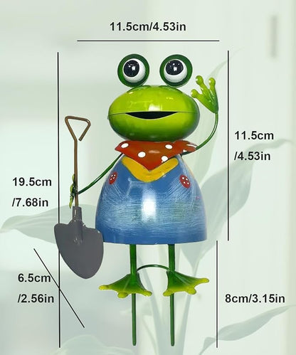 Metal Yard Art Garden Decor Statue Outdoor & Indoor Blue Frog Sculpture for Patio, Lawn, Yard, Porch, Potted Plant, Home Decor, Rustproof Vibrant & Lifelike Design