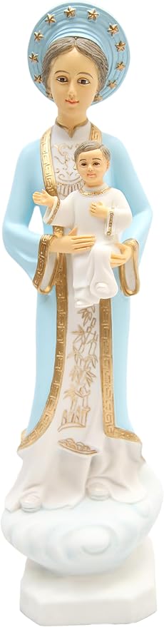 Vittoria Collection 16 Inch Our Lady of La Vang Statue Indoor Outdoor Made in Italy