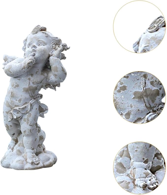 Baoblaze Nordic Angel Garden Statue Sculpture Weatherproof Resin Vintage Figurine Lawn Ornament for Outdoor Yard Porch Poolside Areas, Style B