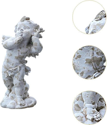 Baoblaze Nordic Angel Garden Statue Sculpture Weatherproof Resin Vintage Figurine Lawn Ornament for Outdoor Yard Porch Poolside Areas, Style B