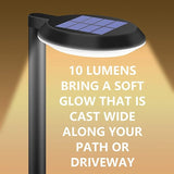 kinna Outdoor Solar Path Lights Waterproof Landscape Pathway Light with 6 White LEDs Garden Lighting Decorative for Patio Driveway Backyard (Black-4 Pack)