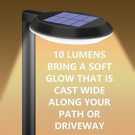 kinna Outdoor Solar Path Lights Waterproof Landscape Pathway Light with 6 White LEDs Garden Lighting Decorative for Patio Driveway Backyard (Black-4 Pack)