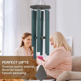 Sympathy Wind Chimes Outdoor Deep Tone,36Inch Melody Wind Chimes Large with 6 Heavy Tubes Tuned Bass Tone,Memorial Windchimes Personalized for Mother Father,Garden Decor Chime,Forest Green