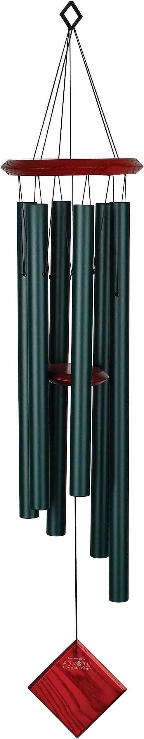 Woodstock Chimes Pluto Wind Chime for Outside 37" Evergreen Medium Tone Sound for Outdoor Garden, Patio, Porch Decor Gifts, Encore Collection, DCE37