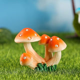 DIYOMR 5pcs Mushrooms Figurines, Creative Resin Mushroom Series Fairy Garden Accessories Craft Indoor Outdoor Decor