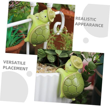 ERINGOGO Resin Turtle Plant Decoration Cute Climbing Tortoise Ornament for Outdoor Plants Weather-Resistant Garden Statue Charming Decor for and Flowers