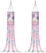 Jeiento Set of Windsock Colorful Egg Rabbit Windsock Flags for Outside Happy Easter Day Party Decor Easter Bunny Garden Flags Holiday Outdoor Hanging Decoration Lightweight 40Inch Wind Sock Flags