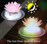 pearlstar Solar Pond Lights - Waterproof LED RGB Solar Floating Lights for Swimming Pool, Spa, Patio, Wedding Party, Christmas Decorations (2Pcs Lotus)
