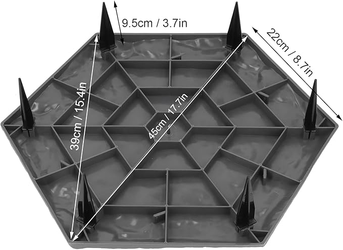 4Pcs Large Stepping Stones,Outdoor Stepping Stones with 24pcs Ground Stakes,Outside Flooring Pavers Decorative for Garden Yard Lawn Pathway Walk Way (Grey)