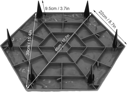 4Pcs Large Stepping Stones,Outdoor Stepping Stones with 24pcs Ground Stakes,Outside Flooring Pavers Decorative for Garden Yard Lawn Pathway Walk Way (Grey)
