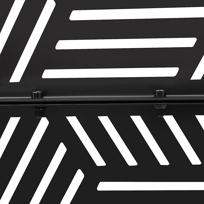 Metal Privacy Screen, 72" H x 36" W Freestanding Privacy Screens, Patio Decorative Metal Fence Panels with Stand, Portable Divider Screens, for Backyard/Patio/Deck (Black-Rhombic, 72''H×36''W)