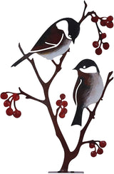 Wrought Iron Bird Decoration Metal Iron Art Animal Bird Hanging Ornaments Cute Bird Art Iron Sculpture Creative Outdoor Silhouettes Garden Crafts for Garden (Grey)
