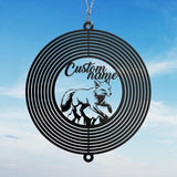 Personalized Fox Metal Wind Spinner, Custom Hanging Decoration for Outdoor Spaces, Kinetic Wildlife Ornament, Rustic Garden Gift (Fox Garden Wind Spinner)