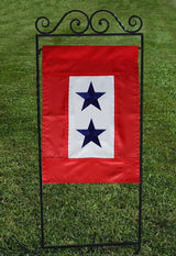 Heavy Duty Military Service Garden Flag Two Blue Star 12.5×18''-Nylon 210D Deluxe Embroidered Star| Army Navy Marine Corps USA Family Member On Service Decoration Gift Yard House Banner