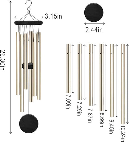 Memorial Wind Chimes Outdoor with 6 Aluminum Alloy Tubes and Hook, Wind Chimes for Home Decor Garden Patio Outdoor
