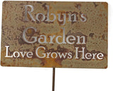 Classic Metal Garden Markers Clearance Items 20 to 33 Inches Tall (Robyn's Garden 23", Naturally Rusted)
