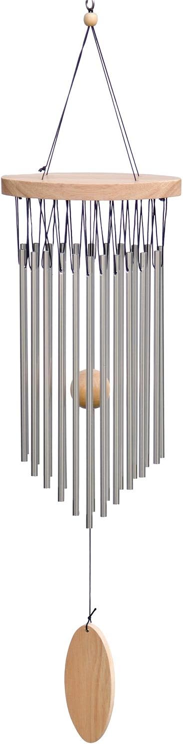 SuninYo Wind Chimes Outdoor,22 Tubes Wind Chimes with S Hook,a Quality Gift for Garden, Patio, Balcony and Indoor Decor, Silver