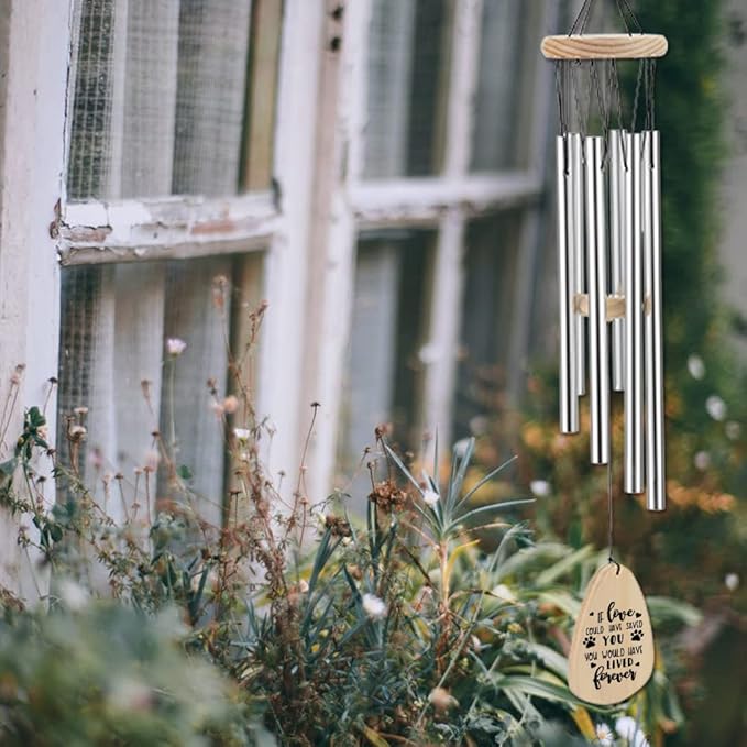 If Love Could Have Saved You Sympathy Gift for Friend Windchimes Décor Outside Outdoor Indoor Garden Yard Porch Patio, Pet Memorial Wind Chimes for Loss of Dog Paw Print