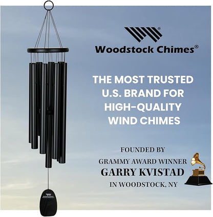 Woodstock Chimes Signature Collection, Gregorian Chimes, Alto (27'') Black, Inspirational and Memorial Wind Chimes for Outdoor, Patio, Home or Garden Décor (GABB)