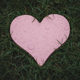 Comfy Hour 10" Pink Heart Shaped Cast Iron Stepping Stone, Rustic Antique Vintage Figurine Style Home Decor, Outdoor Garden Pathway Plaque