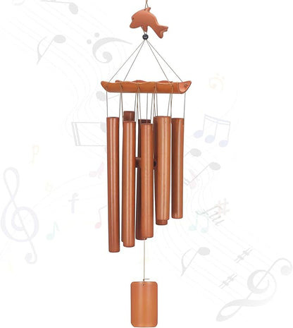 Virekm Memorial Wind Chimes for Loss of Loved One, Sympathy Wind Chimes Bamboo Windchimes Outdoors with Natural Sounds, Gifts for Mom, Indoor Outdoor Decorations for Patio Porch Garden and Backyard