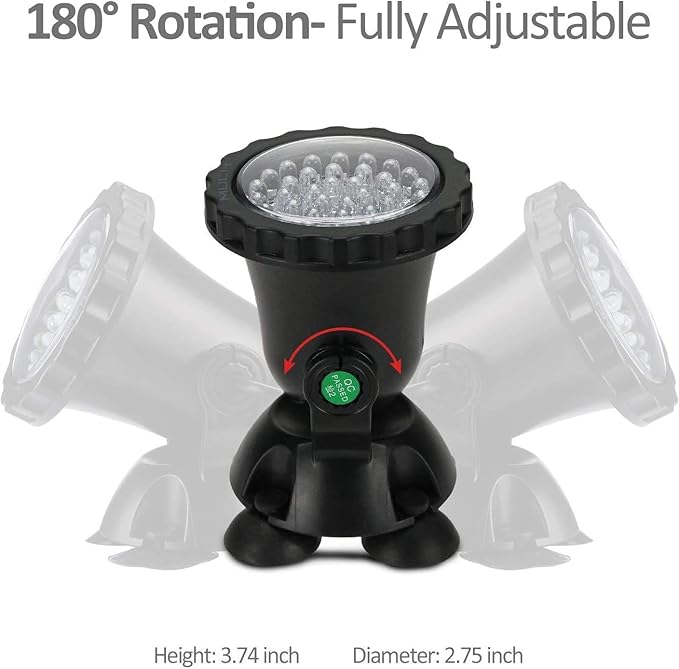 Pond Lights Underwater Fountain Lights with Timer Control Colors Changing Submersible Spotlight