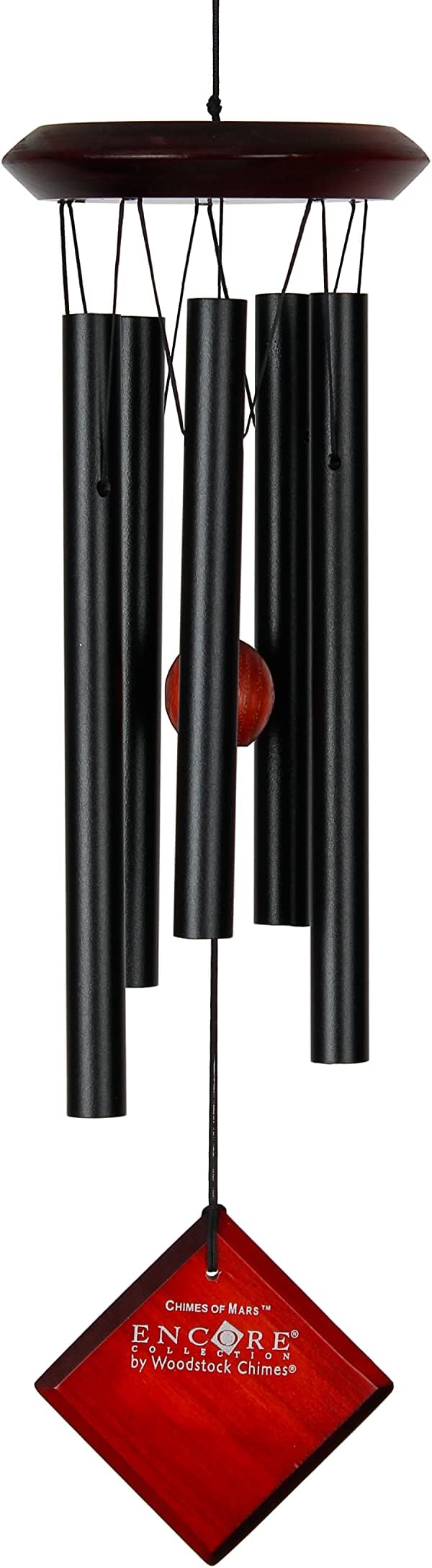 Woodstock Wind Chimes of Mars Wind Chimes for Outside 17" Black Small Light Sound Wind Chime Décor for Outdoor Garden, Patio, Porch, Encore Collection
