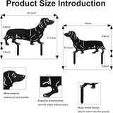 Flohuaer 2PCS Dog Garden Decor for Outside Dachshund Gifts for Dog Lovers Metal Black Dachshund Silhouette Decorative Garden Stakes for Outdoor Yard Art Patio Lawn Ornaments Garden Decorations