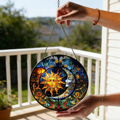 Stained Glass Window Hanging,suncatcher Stained Glass kit,Stained Glass Ornament, Garden suncatchers for Windows Hanging,Window Decor or Indoor,Gifts for Women, Lovers, Couple, Friends