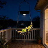 Solar Frog Light Outdoor Statues, Waterproof Hanging Animal Figurine with Hook for Yard Garden Wall Balcony Tree Decoration, Garden Statues Lawn Ornaments for Outside Art Outdoor(1 Pack Frog)