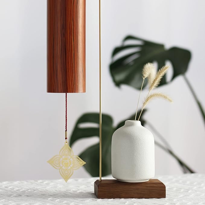 Chakra Chimes Natural Bamboo Wind Chimes Meditation Chord Windchime Wind Bell for Home Decoration Zen Mindfulness Root Chakra