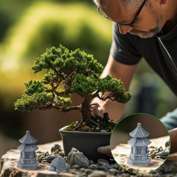 SUPERFINDINGS 7Pcs 7 Styles Mini Zen Garden Accessories Meditation Buddha Zen Garden Accessories Mini Landscape Ornament Stone Miniature Fish Tank Terrarium Bonsai Decorations